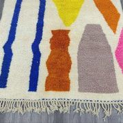 Grand tapis berbère coloré tissé main artisanale 200x300 cm