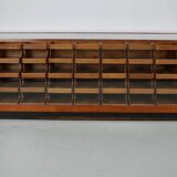 Vintage Mid-Century Large Dutch Oak & Glass Shop Counter Cabinet / Vitrine