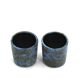 Two blue ceramic liqueur glasses by Jacques Blin, 1950s.