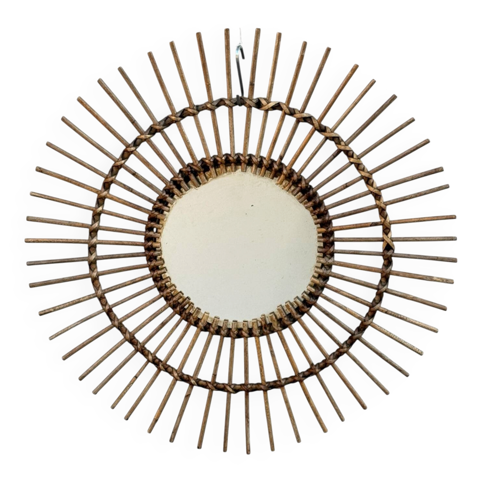 1960s Rattan Sun Mirror France