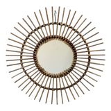 1960s Rattan Sun Mirror France