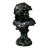 Bronze “Laughing Child”, signed A.Injalbert – Late 19th century