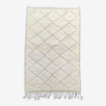 Tapis berbère en laine blanche 105x170 cm