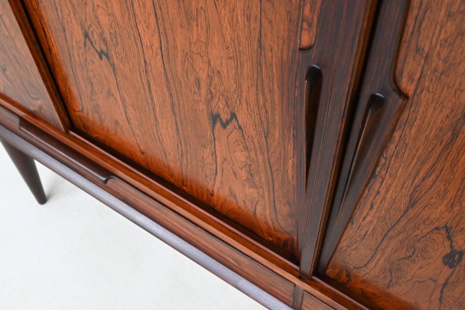 Gunni Omann highboard model 13 in rosewood Omann Jun Denmark 1960