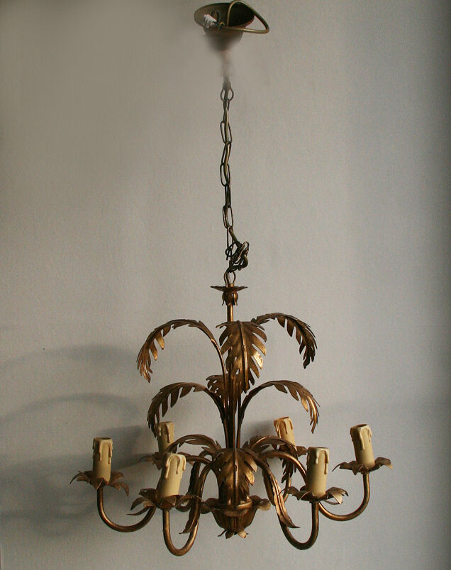 Chandelier leaves gold metal fins