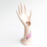 Hand baguier pink vase, 70s