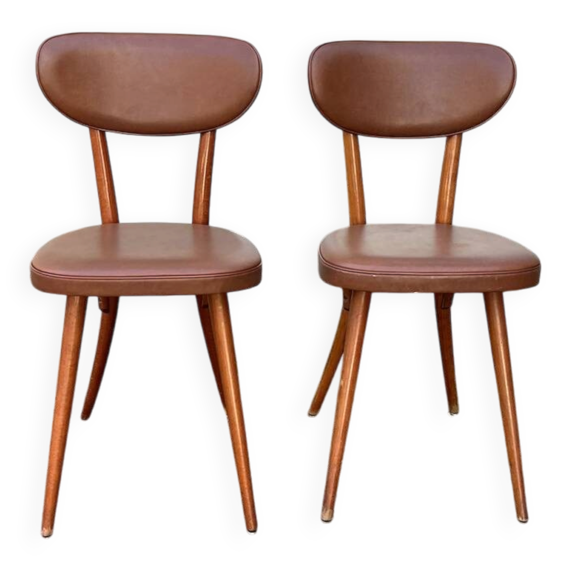 (Lot) 2 Baumann Chairs Compass Leg Scandinavian Style