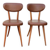 (Lot) 2 Baumann Chairs Compass Leg Scandinavian Style