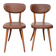 (Lot) 2 Baumann Chairs Compass Leg Scandinavian Style