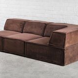 Vintage Modular Trio Sofa in Brown Teddy Upholstery from Cor, 1973, Set of 3