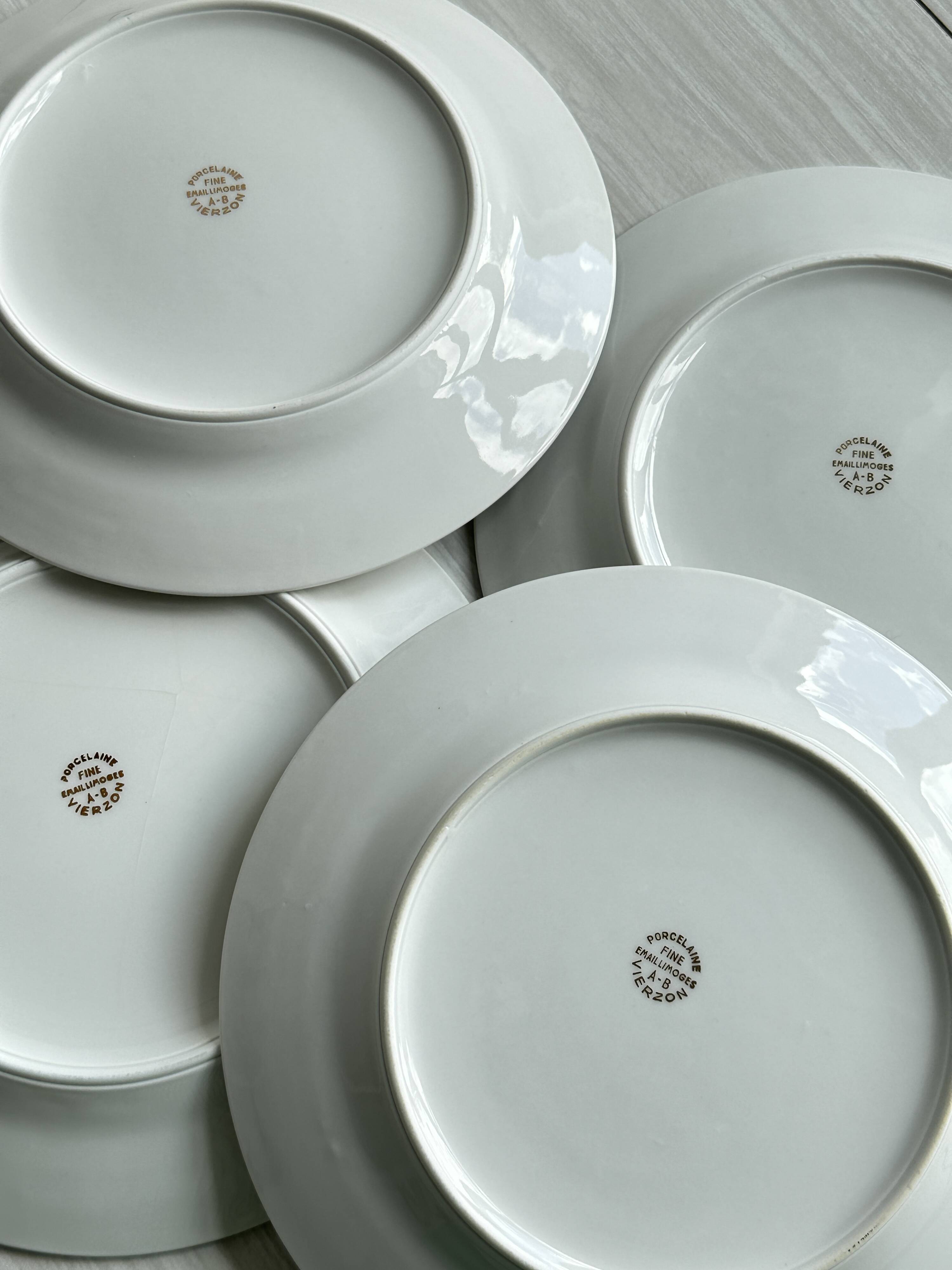 4 Vierzon Limoges porcelain plates.