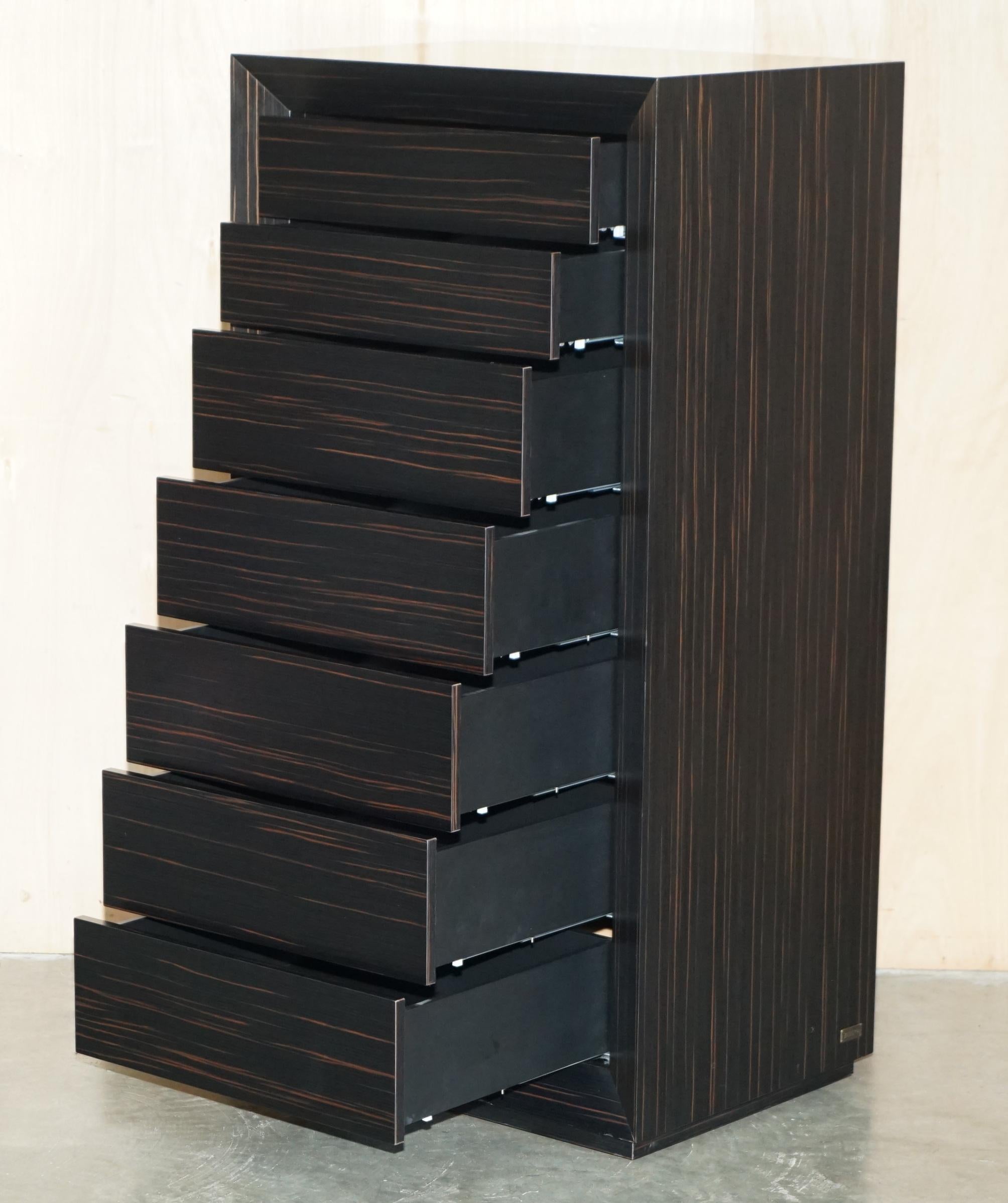 High commode Kenzo Takada in Macassar Ebony with soft-close drawers.