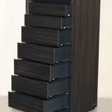 High commode Kenzo Takada in Macassar Ebony with soft-close drawers.