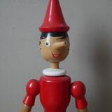 Large vintage Pinocchio wooden antique collectible toy Tonna Italian handcrafted