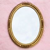 Golden wall medallion mirror 46cm