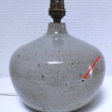 Crackle glaze enamelled stoneware lamp base signed CB LM