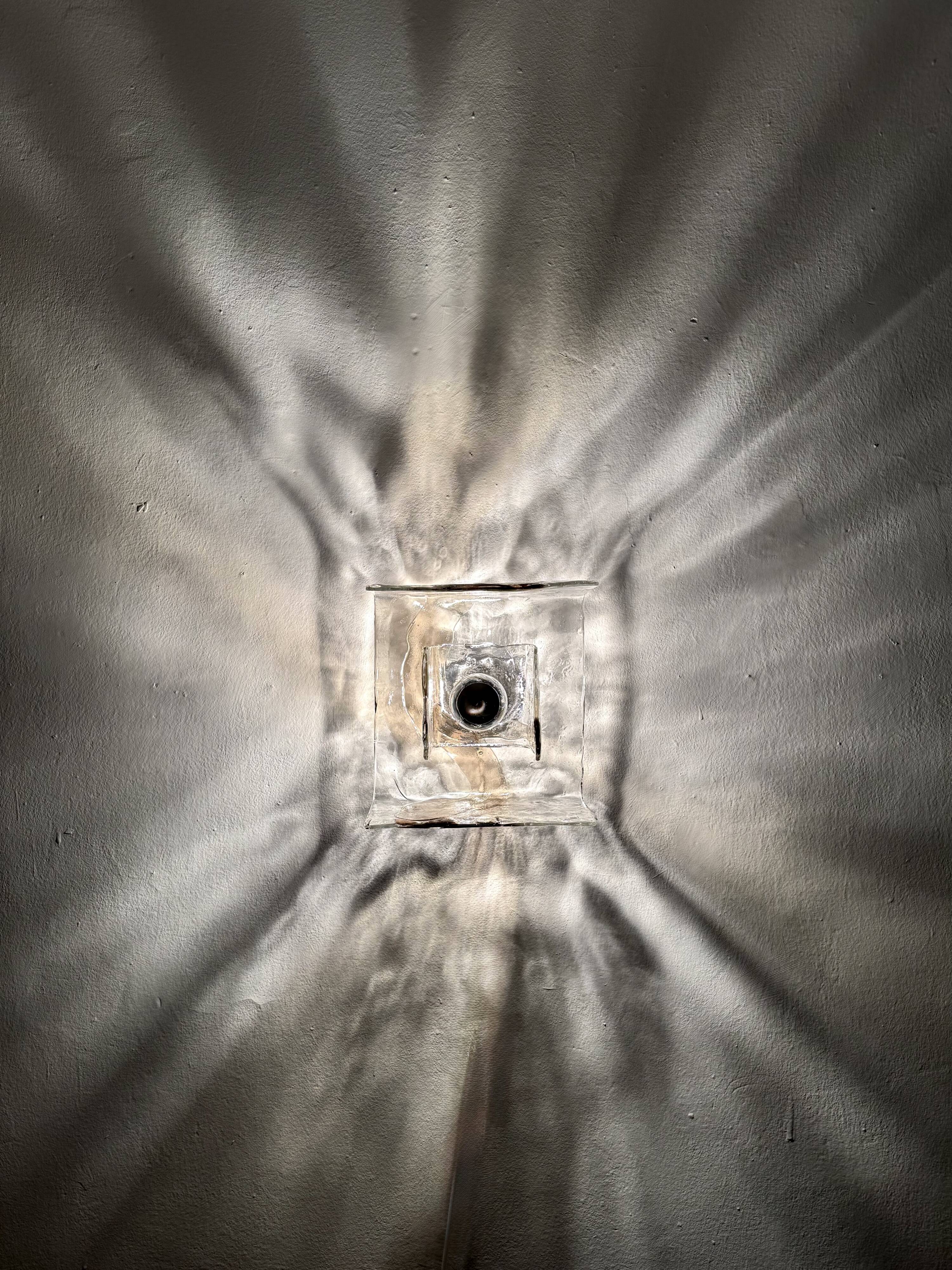 Ensemble de 3 lampes murales ou de plafond en verre de Murano par Carlo Nason pour Mazzega