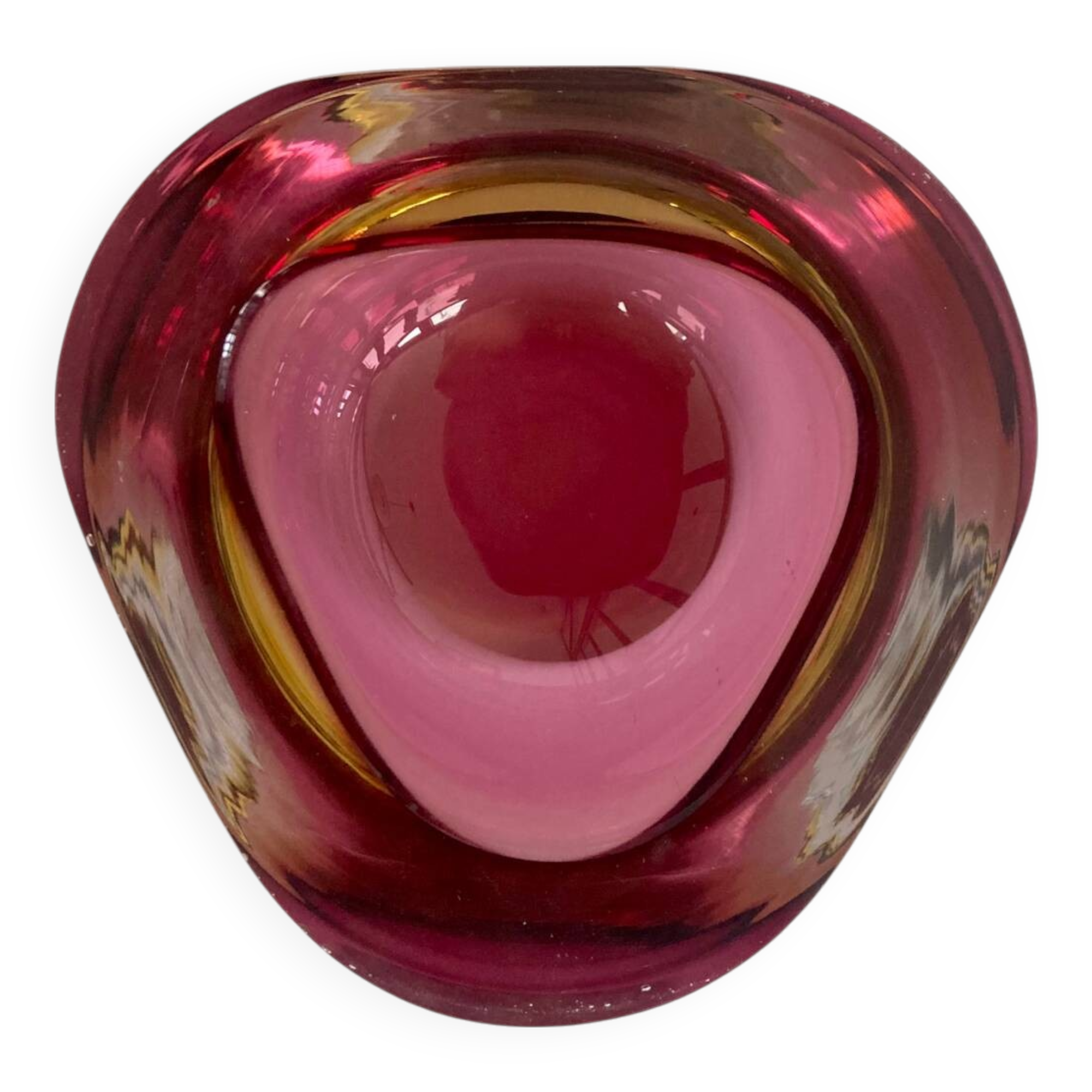 Purple and yellow Murano glass empty pocket