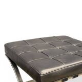 Ottoman Barcelona Original Knoll - Black Leather & Chrome - Design 1929