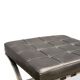 Ottoman Barcelona Original Knoll - Cuir Noir & Chrome - Design 1929