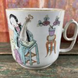 Japanese ceramic tea mug with lid