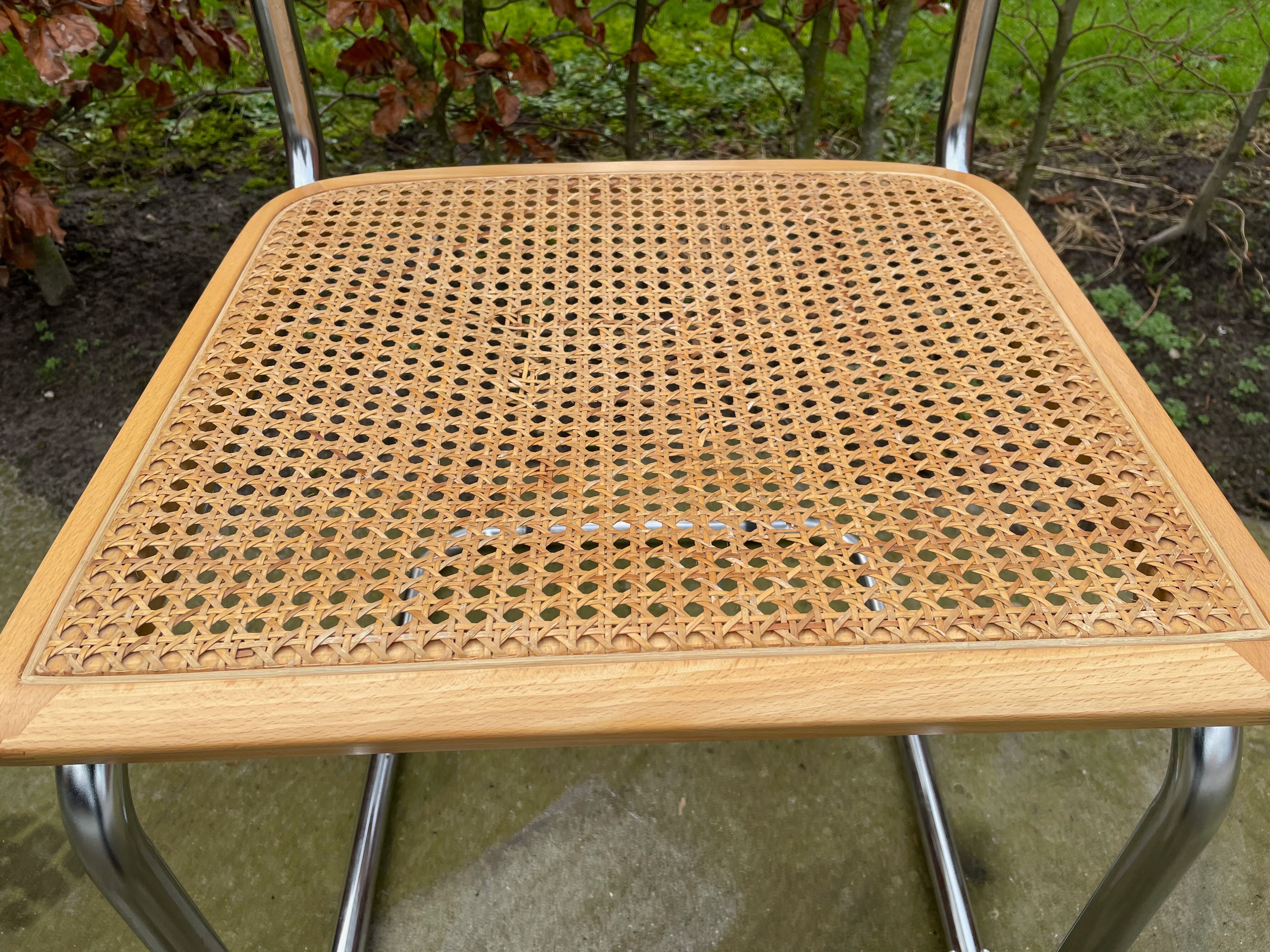 Lot of 4 Chairs Model Cesca designed by Marcel Breuer