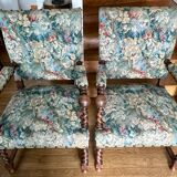 Paire de fauteuil style Louis XIII restaurés