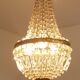 Hot air balloon chandelier with stamps