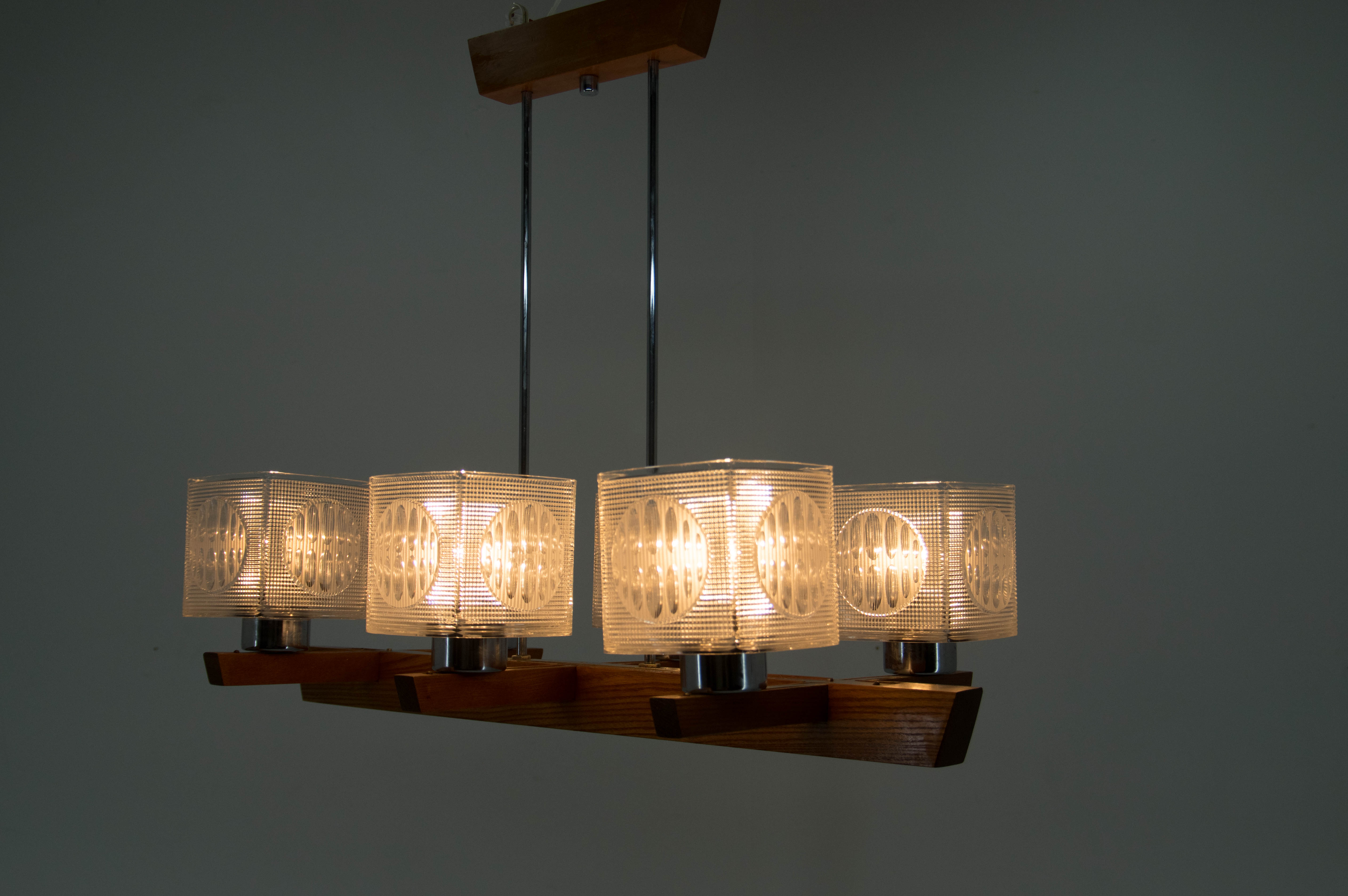 Mid-century chandelier by instala decin, 1970s