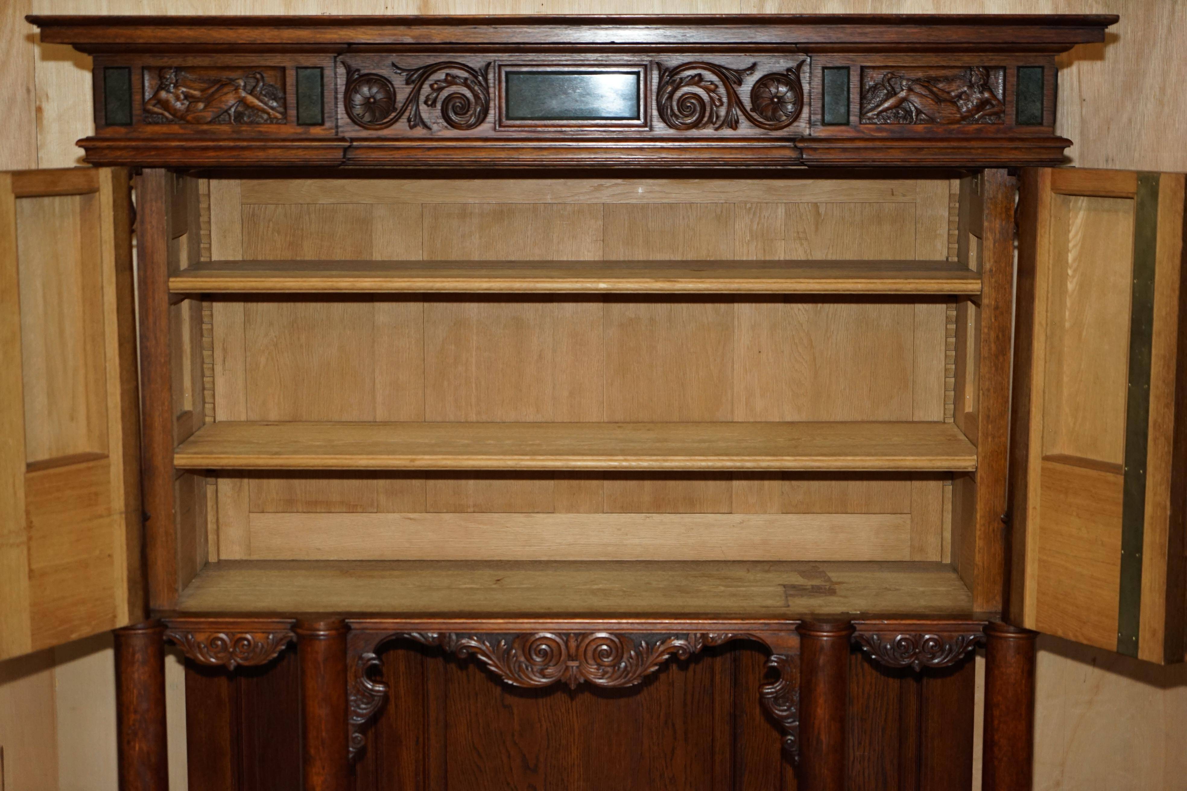 Louis XIII Revival wardrobe in walnut and marble
