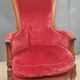 Directoire period bergère in red velvet.