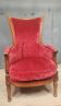 Directoire period bergère in red velvet.