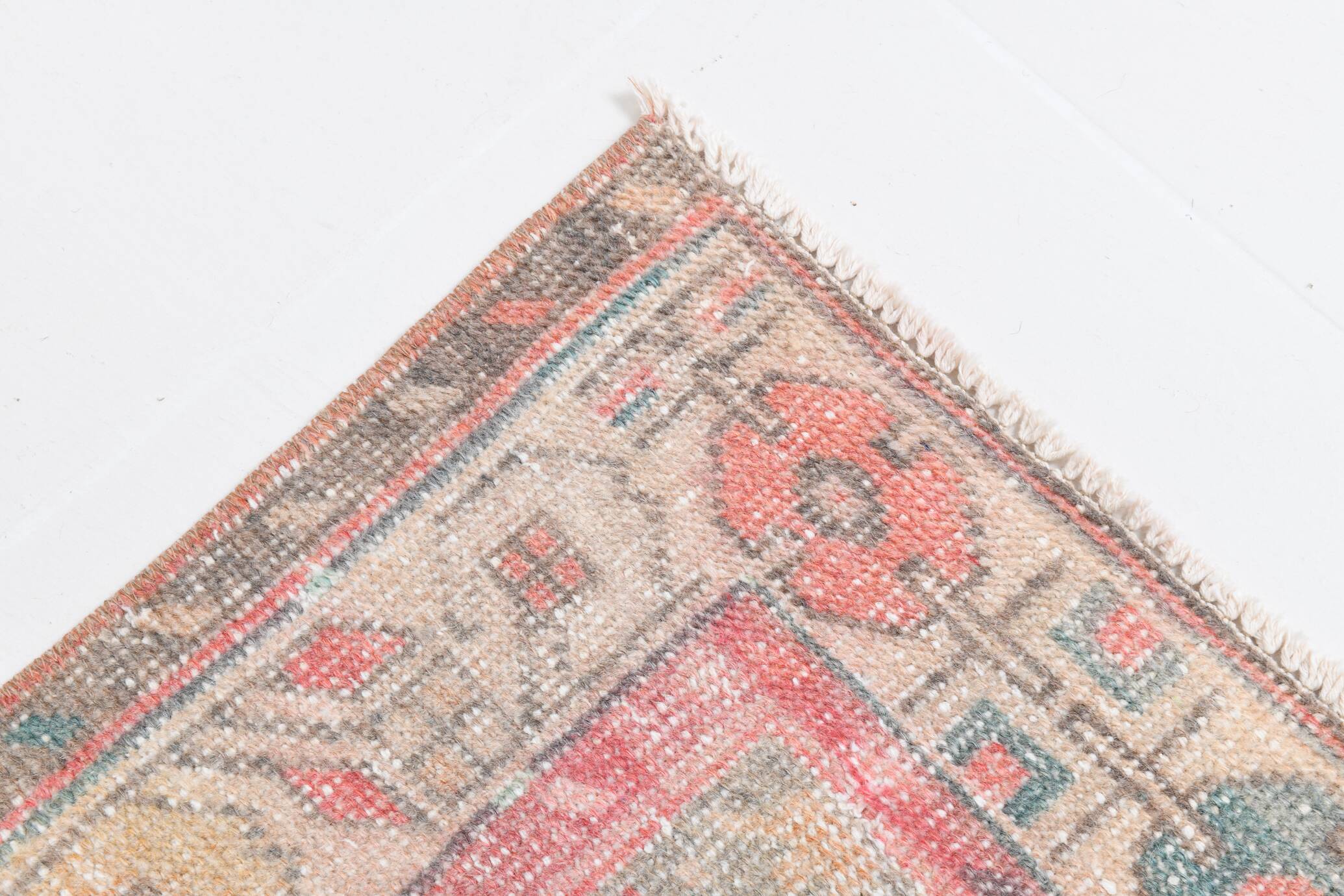 4x8 Red & Yellow Pastel Vintage Rug, 117x254Cm SK 20718