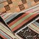 Tapis Kilim rayé vert et orange