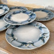 Rares assiettes à dessert Terre de Fer Choisy le roi , oiseaux