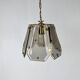 French Brass and Smoked Glass Hal Pendant, 1970s