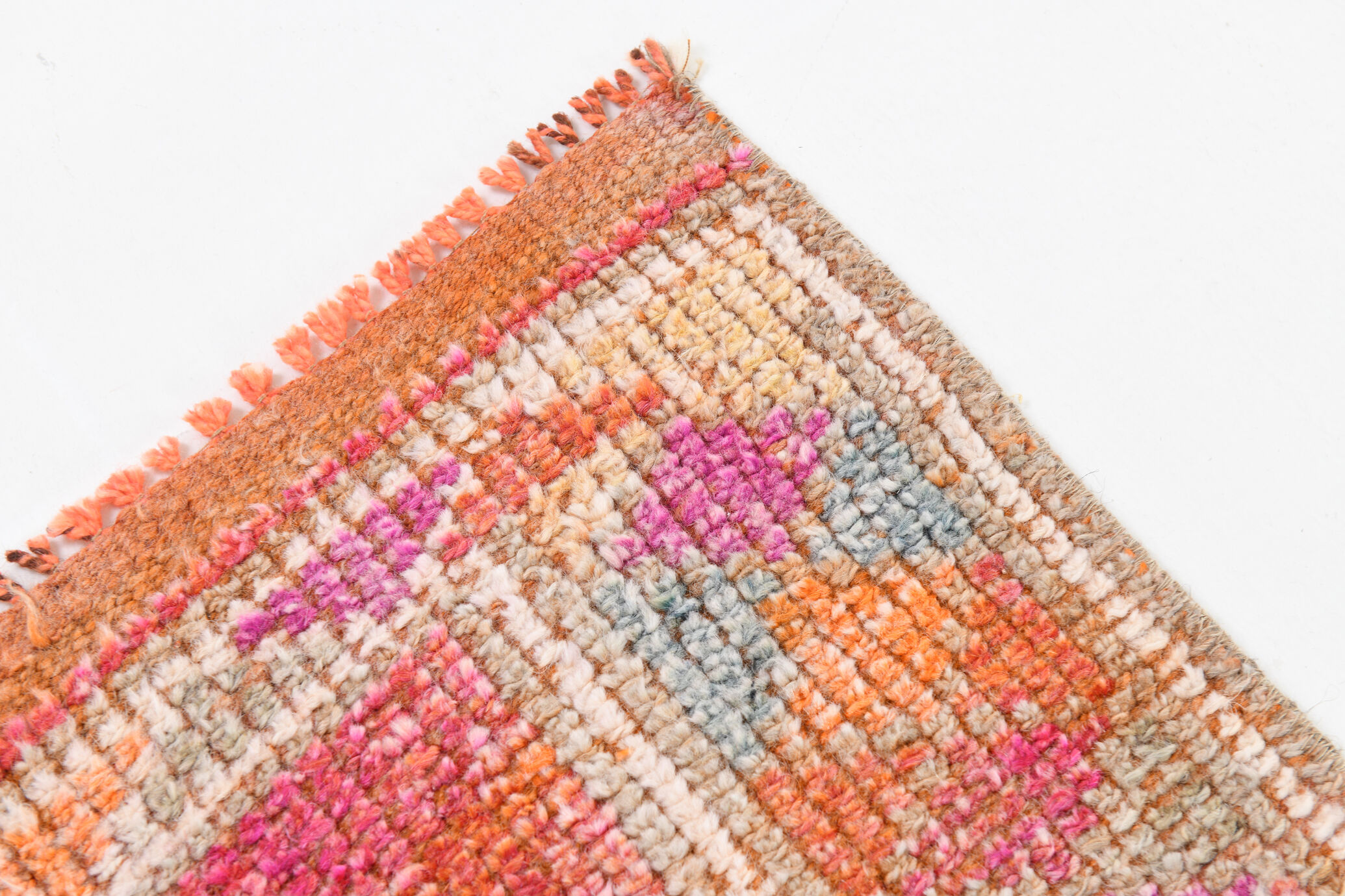 Turkish vintage geometric pattern red runner rug