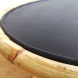 Wooden and rattan coffee table