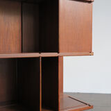 Gianfranco Frattini for Bernini italian wood leather swivel bookcase 1960s