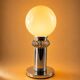 Pair of chrome lamps with opaline globes — 1970s