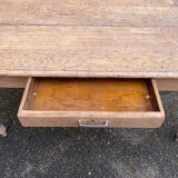 19th-century Louis XVI solid oak farmhouse table, 140cm.