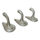 Series of 3 "streamline" aluminum coat hooks from the 60s and 70s