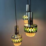 Vintage space age massive green waterfall pendant light