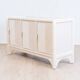 Enfilade Mid-Century Pencil Reed / en rotin, costal design des années 80.