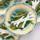 6 asparagus plates in faience barbotine from Salins