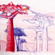 Dessin arbre rouge par Lilou, œuvre originale