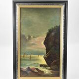 Oil on canvas seascape