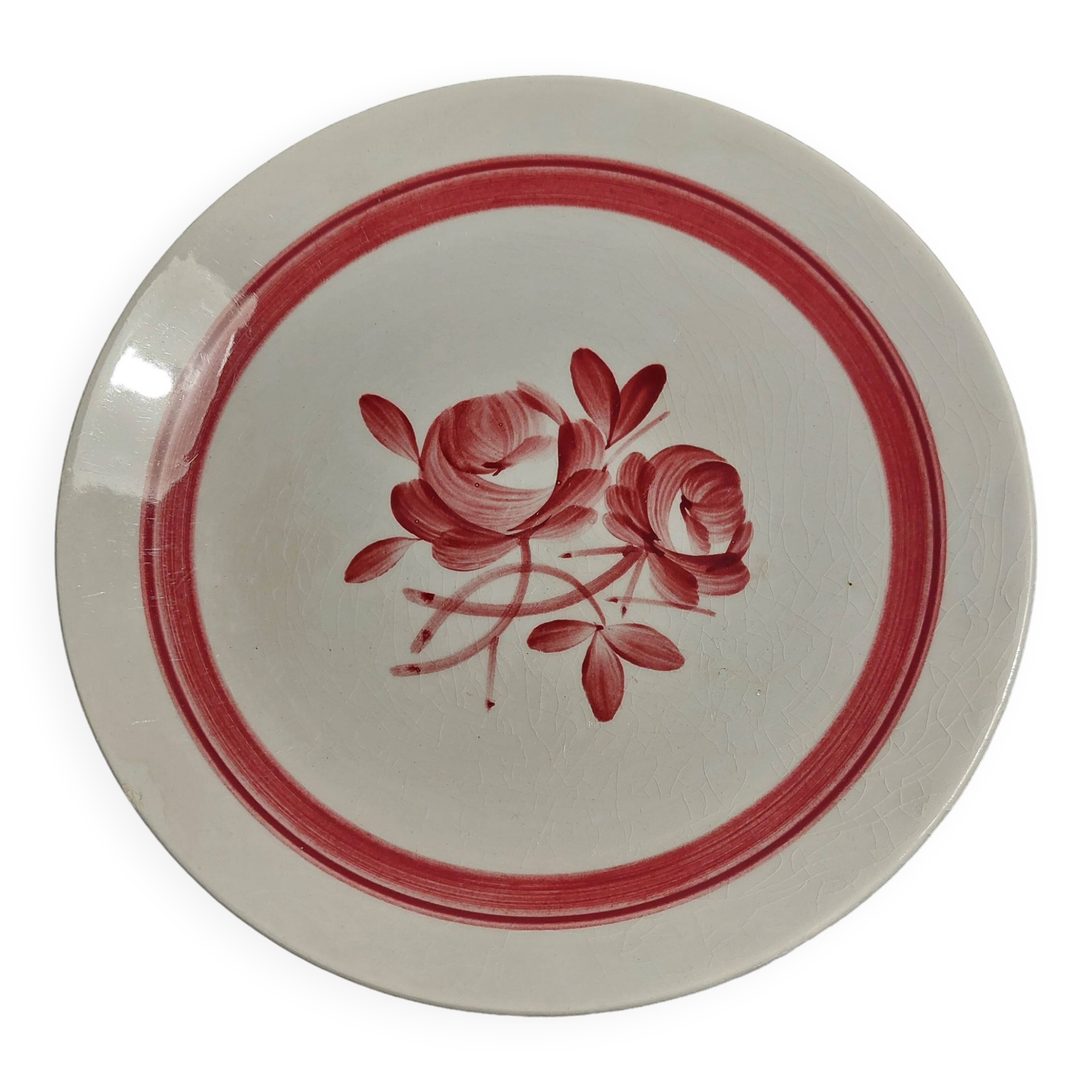 Gien earthenware dessert plate, Briare decor