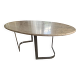 Table à manger ovale vintage en marbre