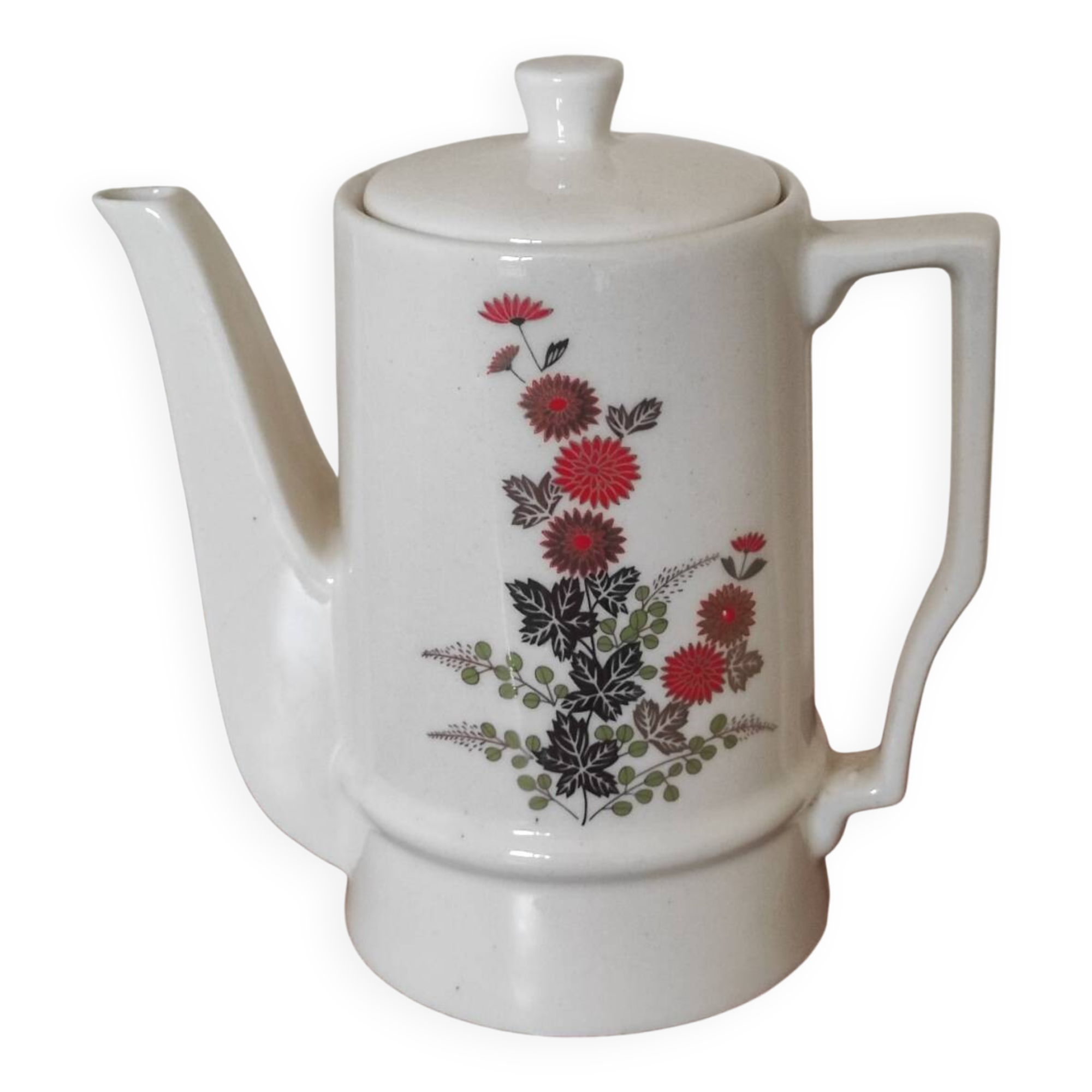 Small coffee maker with floral decoration
